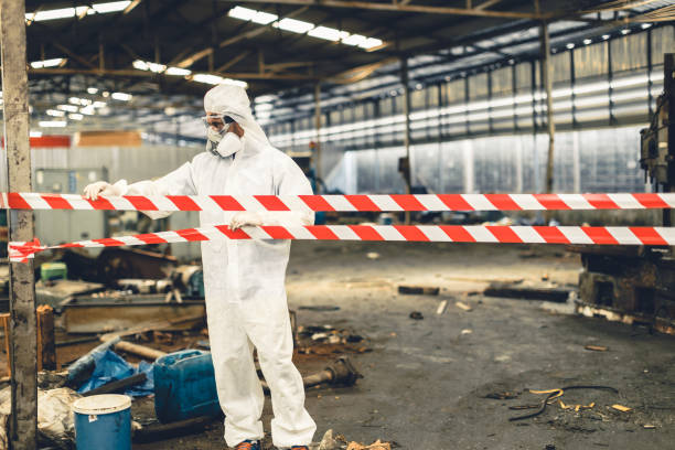 Professional Biohazard Cleanup technician working in Grandview, TX